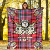 Clan Straiton Tartan Gold Courage Symbol Blanket IP39 Clan Rait Tartan Today